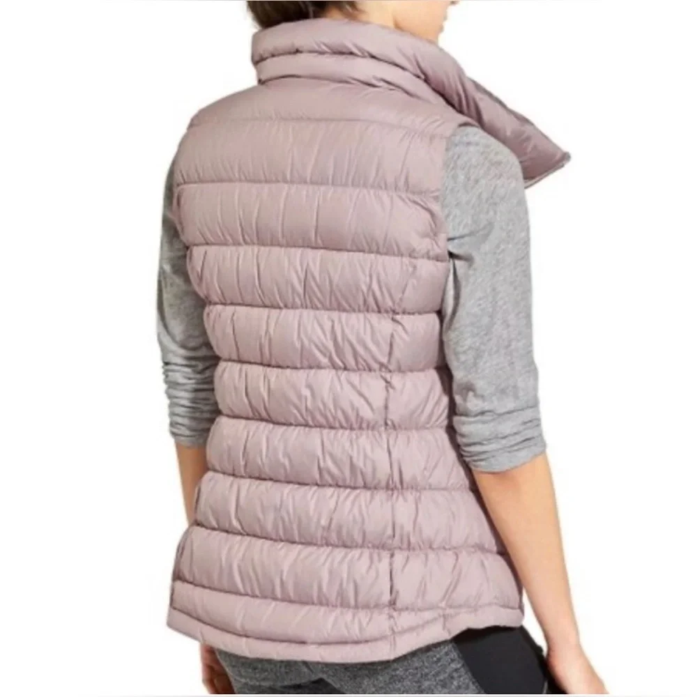 Athleta Downabout Goose Down Puffer Vest  Dusty Pink Size XS - Picture 3 of 16